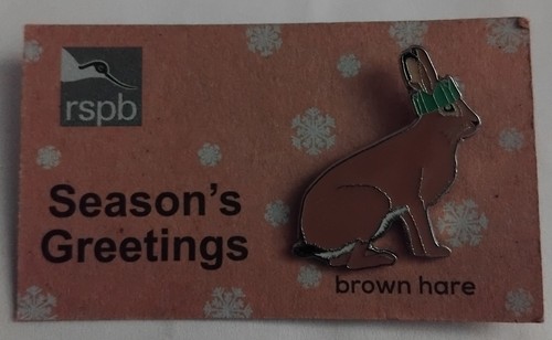 Rspb pin badge brown - badge,, hare,